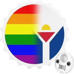 LGBT Pride Franse Saint Martin vlag magnetische flesopener gepersonaliseerde bieropener flesdop koelkastmagneten voor thuis keuken witte stijl