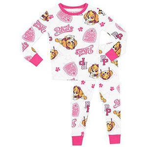 Paw Patrol Meisjes Pyjama's Nauwsluitend Fit Skye Wit 104