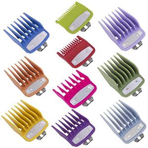 10 Pack Clipper Guards Snijgeleiders voor Wahl Clipper met Metalen Clip/Kleur Coded-van 1/16 Inch tot 1 Inch (1,5-25mm), Past op alle Full Size Wahl Clippers (Kleurrijk)