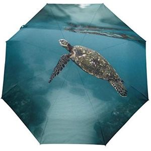 Ocean Sea Schildpad Paraplu Winddicht Automatische Opvouwbare Paraplu's Auto Open Sluiten voor Mannen Vrouwen Kinderen