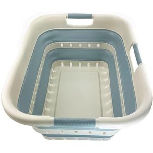 SAMMART - Opvouwbare Wasmand - Grijs - 41L - Kunststof met 3 Handgrepen