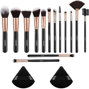 14 STKS Make-upkwasten Set Make-up Borstels Roze Goud Premium Synthetische Reiniging Voor Foundation Mix Poeder Gezicht Oogschaduw