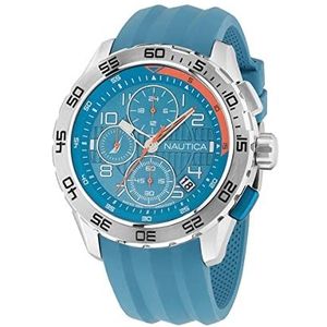 Nautica Casual Horloge NAPNSS303, Zilverkleur/Lichtblauw/Blauw, riem