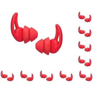10 Set van Slapen Oordopjes Siliconen Oordopjes Ruisonderdrukking Herbruikbare Oordopjes voor Kantoor Thuis, Rood, 2 Lagen, Vlamrood, 2Layer