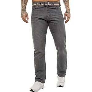 989Zé Enzo herenbroeken Classic Fit werkbroek jeans met een riem EZ399 GRIJS 42W / 32L