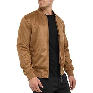 Indicode Heren Abbott Jacket | Fluweel kunstleren jas Brown S