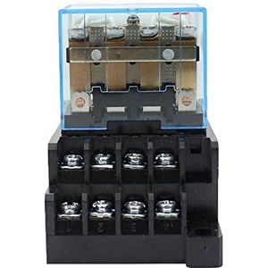 10 STKS LY4NJ HH64P AC 220V 220DC AC12V DC12 AC24V DC24V 14PIN 10A Zilver Contact Power Relaisspoel 4PDT met Socket (Kleur: AC, Maat: 110V)