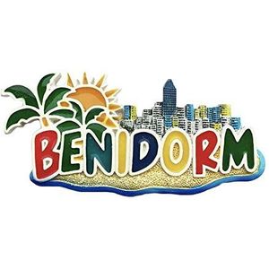 3D Benidorm Spanje koelkastmagneet toeristische herinneringen van hars, handwerk, magnetisch, start, keuken, decoratie, reiscadeau