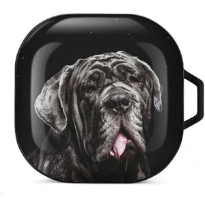 Mastiff Portret Oordopjes Hoesje Compatibel met Samsung Hard Shell Beschermhoes Zwart-Stijl