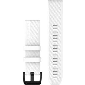 Garmin QuickFit 22 horlogeband, wit met zwarte roestvrijstalen onderdelen