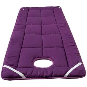 Matrasbeschermer Van Katoen Met Vierkante/ronde Kop, Antislip Spa-bedvulling, Zacht, Ademend Schoonheidsmassagematras For Salon, Spa En Massage(Violet,S 80x185cm)
