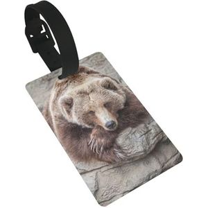 Bagagelabel voor koffer koffer tags identificatoren voor vrouwen mannen reizen snel spot bagage koffer bruine beren