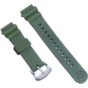 20mm Horlogeband fit for Seiko Prospex Serie SPR009 Waterdichte Duiken Siliconen Sport Armband Ring Gesp Horloge Accessoires (Color : Green-rubber ring, Size : No logo)