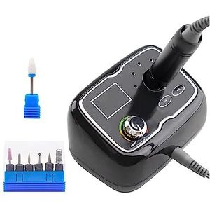 Elektrische nagelvijl, Oplaadbare desktop-nagelboormachine, box-standaard manicure-machine, draagbare 35000 RPM elektrische draadloze draadloze nail art-polijstmachine voor zowel natuurlijke als kunst