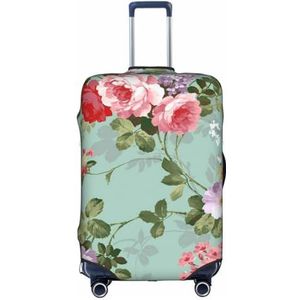 IguaTu Vintage bloemen bloemen bagage cover, trolley koffer beschermende elastische hoes, anti-kras bagage cover, past 45-90 cm bagage, Wit, L