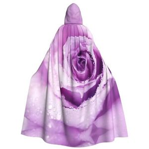 EdWal paarse natte rozen print Unisex Hooded Mantel, Cosplay Heks Mantel, Volwassen Vampieren Cape, Carnaval Feestbenodigdheden