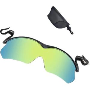 Sportzonnebril met clipdop, met schoonmaakdoekjes Clip-on zonnebril for heren, gepolariseerde zonnebril for buiten, for vissen, fietsen, wandelen, fietsen (Color : Yellow)