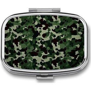 Pillendoos, schattig, vierkant, 2 vakken, decoratieve tas, portemonnee, draagbaar, mini-reis-medicijntablet, vitamine-, visoliehouder, organizer, pillendoosje