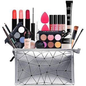 FantasyDay 20 Pcs Complete Make-up Kit Cosmetische Make-up Palette Set met Oogschaduw, Lipstick, Borstels, Concealer, Mascara, Toilettasje.