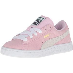 PUMA Girls' Suede PS Sneaker, Pink Lady/White/Team Gold, 2 M US Little Kid