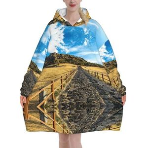 Oversized Jeju Island Korea Hoodies Vrouwen Uk Pluizige Deken Hoodie Sherpa Vrouwen Fleece Draagbare Deken Mannen