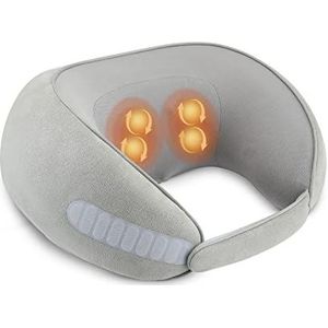 Nekmassageapparaat Shiatsu-massagekussen: CONQUECO elektrisch oplaadbaar cervicaal massagekussen met warmte - 3D diep weefselkneden - pijnverlichting thuis, op kantoor (MAX 50°C)