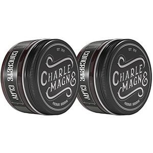Charlemagne beton Clay 2 Set - Super Strong Hold - Hairwax Matt - Clay Pomade Matt Look - Styling Cream - Hairpaste - Hairstyling Wax