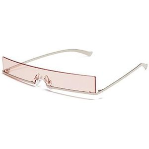 GALSOR Doorlopende ultrasmalle vierkante gestreepte bril uit één stuk Street zonnebril (kleur: roze, maat: vrije maat)