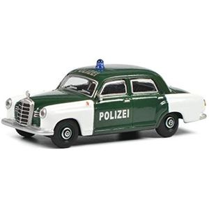 Schuco Mercedes Benz 180 D Politie, Ponton (W120), modelauto, schaal 1:64, groen/wit, 452022300