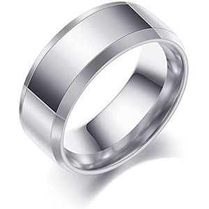 Ringen voor mannen en vrouwen Ringen Dames Bijouterie Heren 8 mm breed Roestvrij stalen ringen Trendy zwart/zilverkleurig/goudkleurig Trouwring Sieraden voor dames Heren (15140 12)