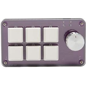 Programmeerbaar Toetsenbord, Bedraad Mechanisch Toetsenbord met één Hand 6 Universele Toetsen Handig voor Pc-computer (Paars)