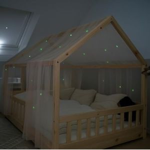 Lilimaus Bedhemel met lichtgevende sterren - Decoratief gordijn - Cadeau voor meisjes en jongens - Voor kinderbedden 90x200 cm en 120x200 cm