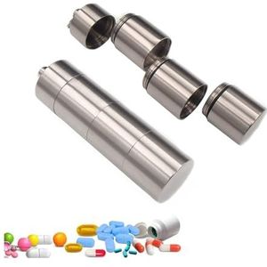 Pill dispenser Titanium Pill Holder Keychain,Waterproof Travel Portable Pill Container Cases,Outdoor EDC Emergency Medicine Storage (Size : Style 7)