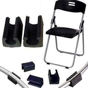 32 stuks siliconen stoel buisklem stoel been caps glijdt U-vormige buis mouw buis klem vloerbeschermers kunststof voor voethoezen op de meeste meubels (10 mm, zwart)