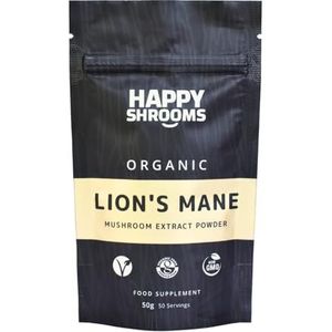 Biologische Lion's Mane Paddestoel Extract Poeder - 50 g (50 porties) - voor focus, geheugen en spijsvertering - Toevoegen aan koffie, thee of smoothies
