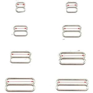 ORGEFY 100 stuks / L 6 mm ~ 25 mm verstelbare gespen voor beha van metaal, clips voor ondergoed schuiver voor lingerie instelling DIY accessoires, 12 mm, zilver zilver