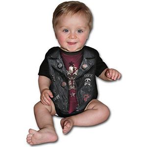 Spiral Baby Biker Body zwart S 100% katoen Biker, Rock wear