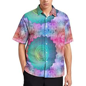 Vintage Mandela Patroon Hawaiiaanse Shirt Voor Mannen Zomer Strand Casual Korte Mouw Button Down Shirts met Pocket