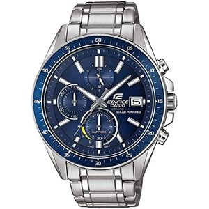 CASIO Heren Chronograaf Solar Horloge met roestvrij stalen armband EFS-S510D-2AVUEF, zilver, armband