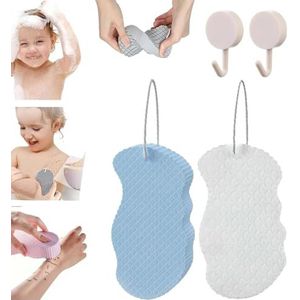 Korean Skin Scrubber Sponge, Korean Skin Sponge, Super Soft Exfoliating Bath Sponge, Korean Skin Scrubber Exfoliator Sponge, Korean Skin Exfoliating Body Scrubber Sponge Reusable (2Pcs-B)