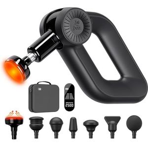 Bob and Brad D6 Pro Plus Massage Gun met Warmte Therapie en 16MM Amplitude, Draagbaar Diep Spier Massagepistool Elektrisch Massageapparaat voor Spier Pijnverlichting, Cadeau voor Mannen Vrouwen
