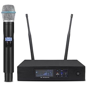 Draadloze Microfoon, UHF Professioneel draadloos microfoonsysteem Podiumvoorstellingen Dynamische lange afstand(BETA87 600mhz)