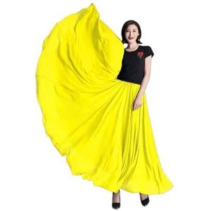Flamencorok for vrouwen 180/360/540/720 graden volle cirkel swingrok Spaanse danskostuum Volwassen vloeiende geplooide gelaagde rok for optredens Halloweenfeest Rode krijt thema-outfit(Light green_720