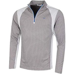 Calvin Klein Heren Micro Grid CK trui met 1/2 rits - Leisteen/Zilver - L