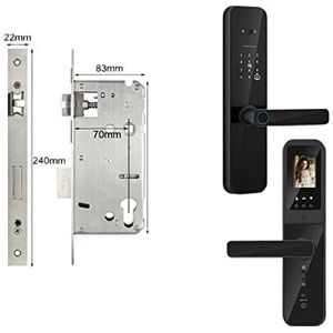 Slim slot Tuya Digitaal Elektronisch Smart Deurslot Met Biometrische Camera Vingerafdruk Smart Card Wachtwoord Sleutel Ontgrendelen(240x22(7085))