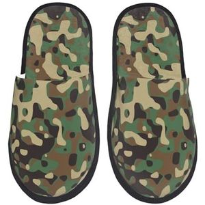 LZNJZ Pantoffels voor heren en dames, klassieke groene camouflage-pantoffels | Zacht, warm, lichtgewicht, Zoals getoond, Medium