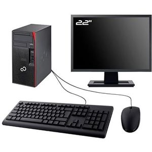 Fujitsu PC P557 Tower Display 22 inch Intel I7-6700 RAM 32 GB SSD 240 GB WiFi W11 (gereviseerd)