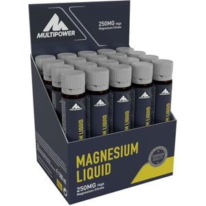 Multipower Supplements Magnesium Liquid in verpakking van 20 (20 ampullen/totaal 500 ml) – sterk geconcentreerd magnesiumcitraat ondersteunt de regeneratie – mineraal voorkomt spierkrampen