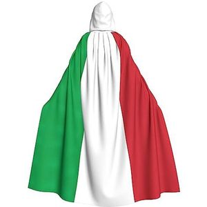 FRESQA Italiaanse vlag Unisex Hooded Lange Polyester Cape,Cosplay Kostuums Kerstfeest Vampieren Mantel