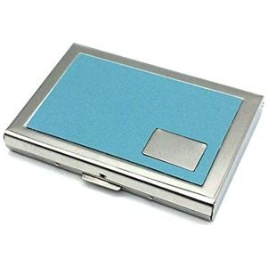 Roestvrijstalen creditcardhouder Mannen Slanke Reizen ID-kaarthouder Dames Portemonnee Metal Case (Color : Blue PU)